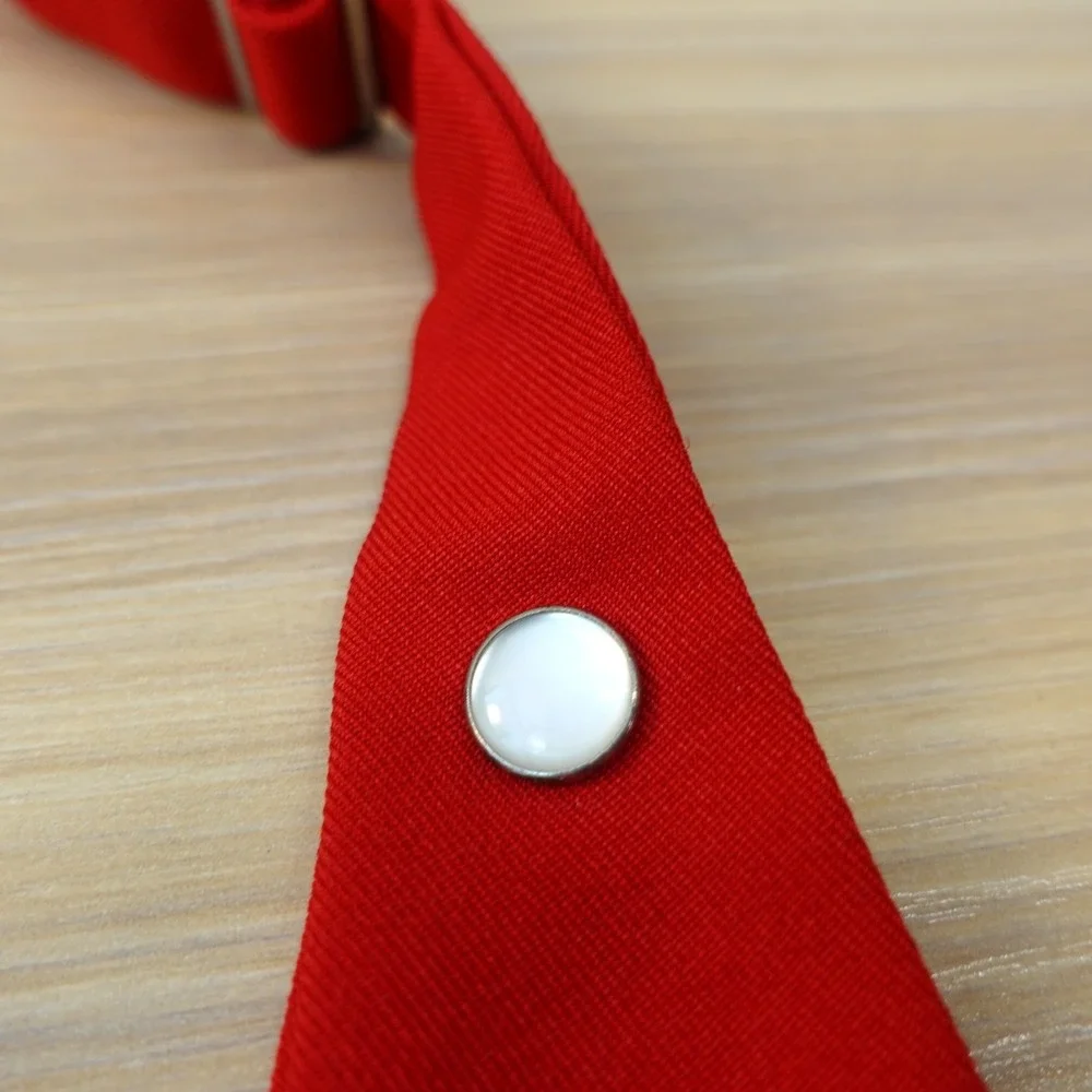 Vintage Skinny Cross Tie Girls Red Twill School Uniform Adjustable FRENCH TOAST